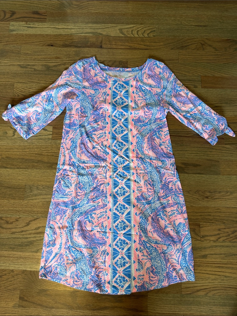Lilly Pulitzer Pink and Blue Paisley Shift Dress Women’s Small